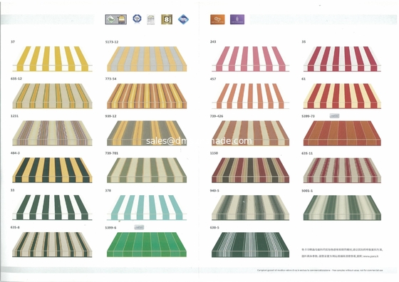 China Factory Wholesale 120cm Width Waterproof 100% Solution Dyed Acrylic Awning Fabric