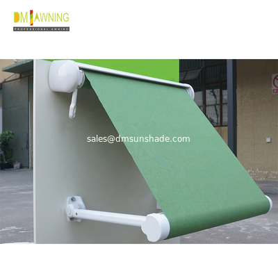 Aluminum Retractable Window Awnings Drop Arm Remote Control Deck Awnings