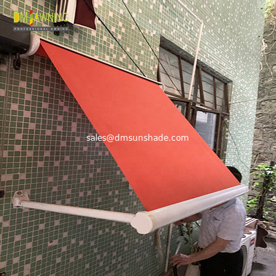 Aluminum Retractable Window Awnings Drop Arm Remote Control Deck Awnings