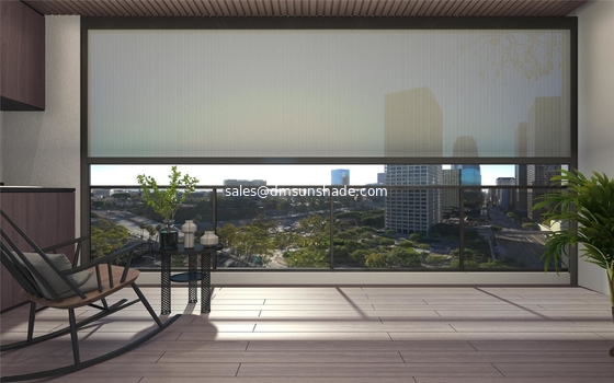 Cửa sổ ngoài trời Smart Sunshade/Windproof Roller Awning Zip Track Blinds