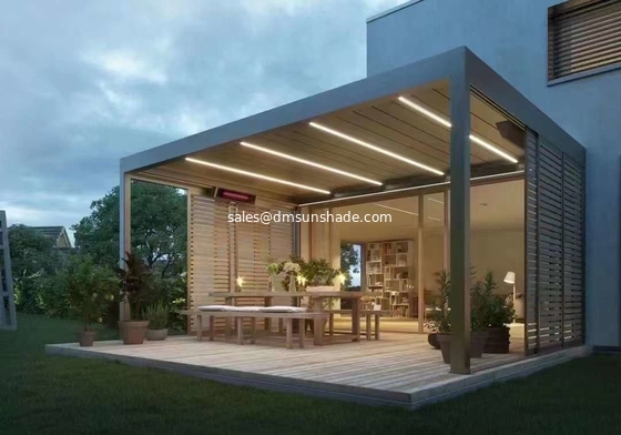 Thung lũng ngoài trời Gazebo phổ biến Motorized Aluminum blinds Pergola