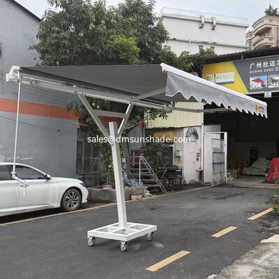 Heavy Duty Freestanding Retractable Arm Awning with Wheeled Base for Storefront